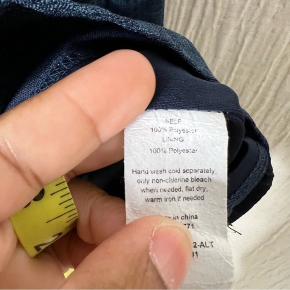 Altar'd State, dark blue faux wrap dress with bow, size medium - Picture 4 of 5